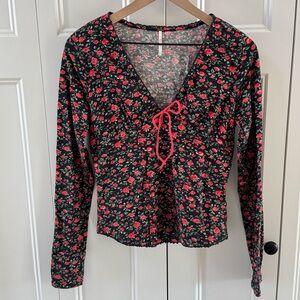Free People Abundance Long Sleeve Floral Top